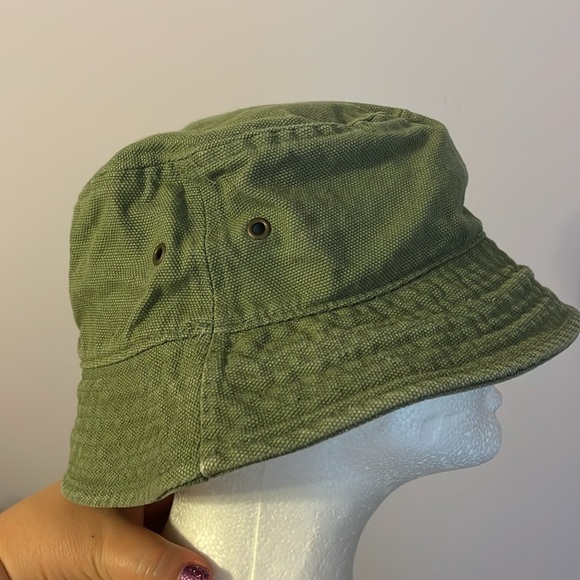 Zara Green Cotton Canvas Bucket Hat size M - Picture 4 of 14